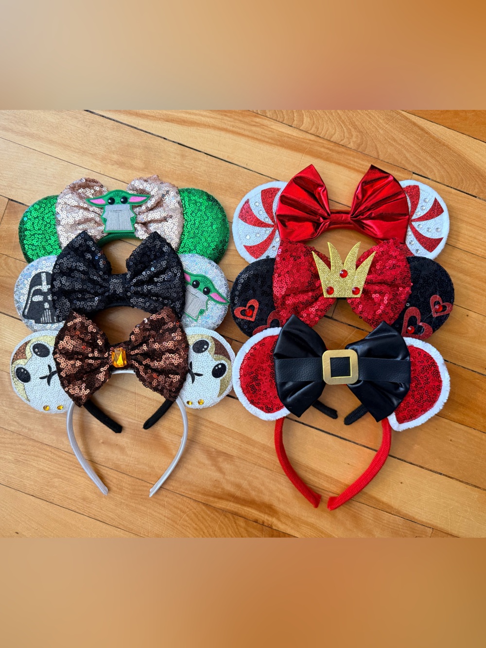 Handmade Sequin Character-Inspired Mouse Ear Headbands – 6 Styles Available